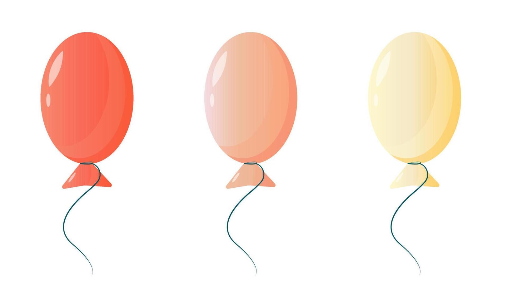 verzameling cartoonballonnen voor het decoreren van een feestelijk feest, bruiloft, verjaardag, bedrijfsfeest, jubileum. eenvoudige cartoon vectorillustratie. het concept van vakantiedecoratie vector