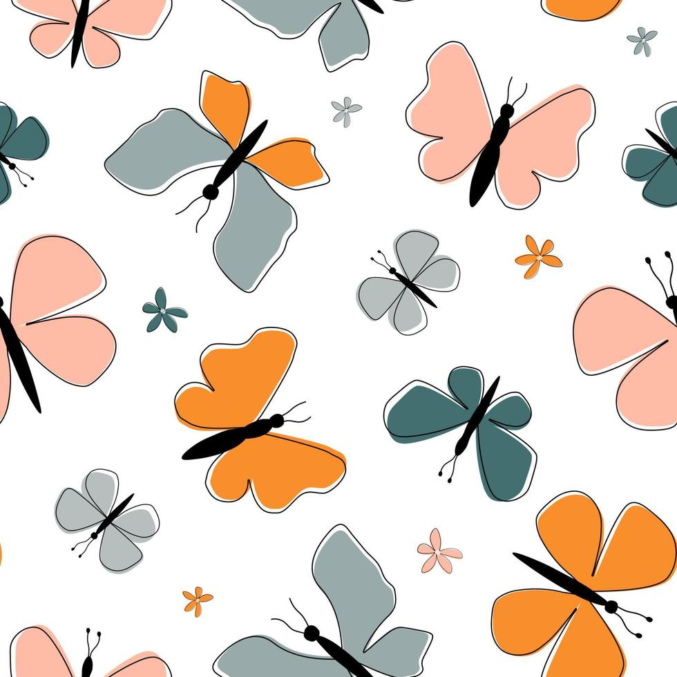 naadloos patroon met vlinders. zomer abstracte heldere print. vectorafbeeldingen. vector