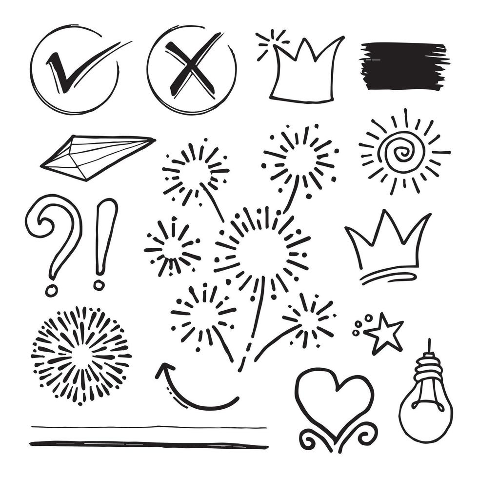 doodle element vector set, voor conceptontwerp.