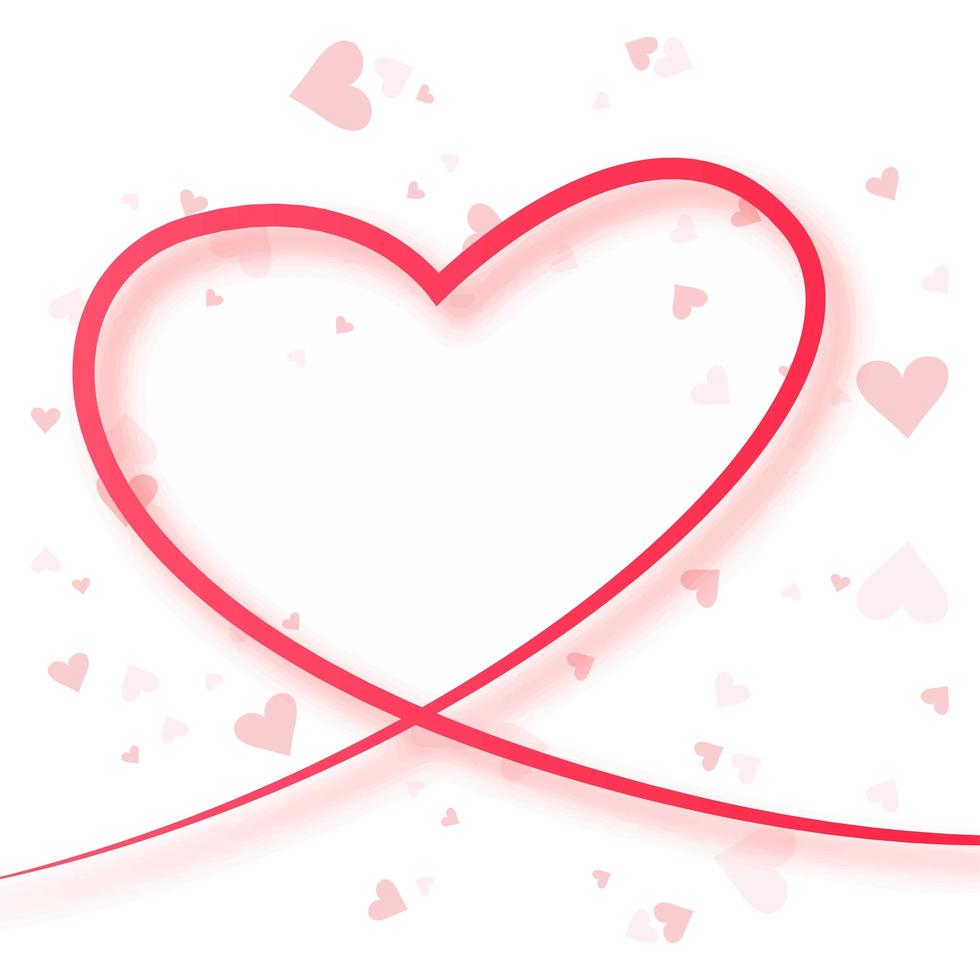Valentijnsdag overzicht kalligrafische hart wenskaart vector
