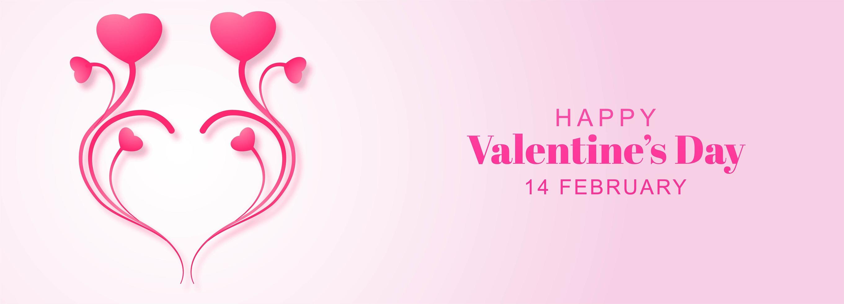 Bloemen hart ontwerp Valentijnsdag banner vector