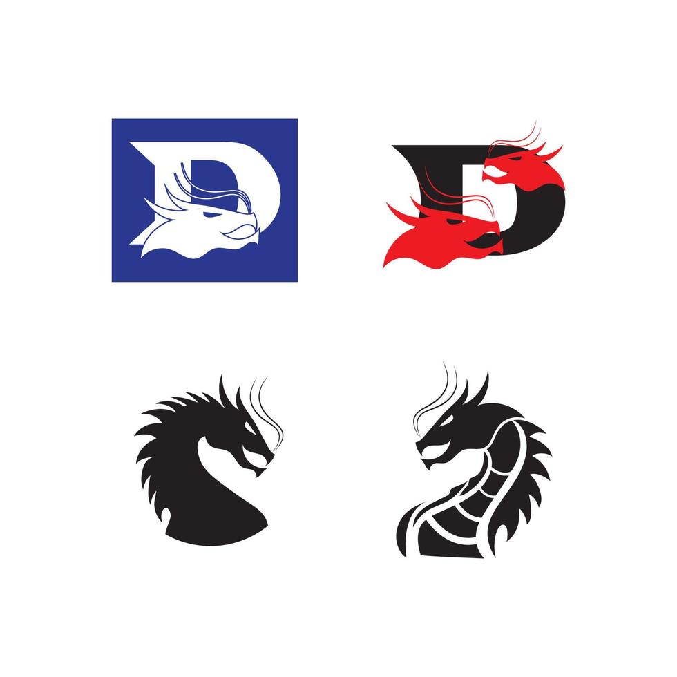 hoofd draak eenvoudig logo ontwerp vector pictogram illustratie