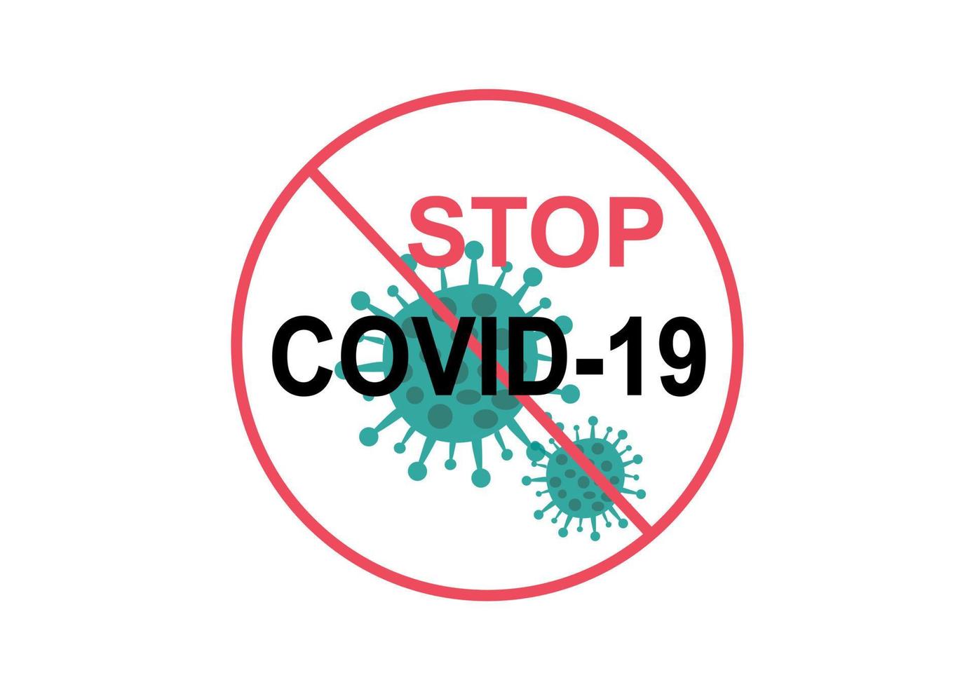 stop covid-19 teken geïsoleerde vectorillustratie vector