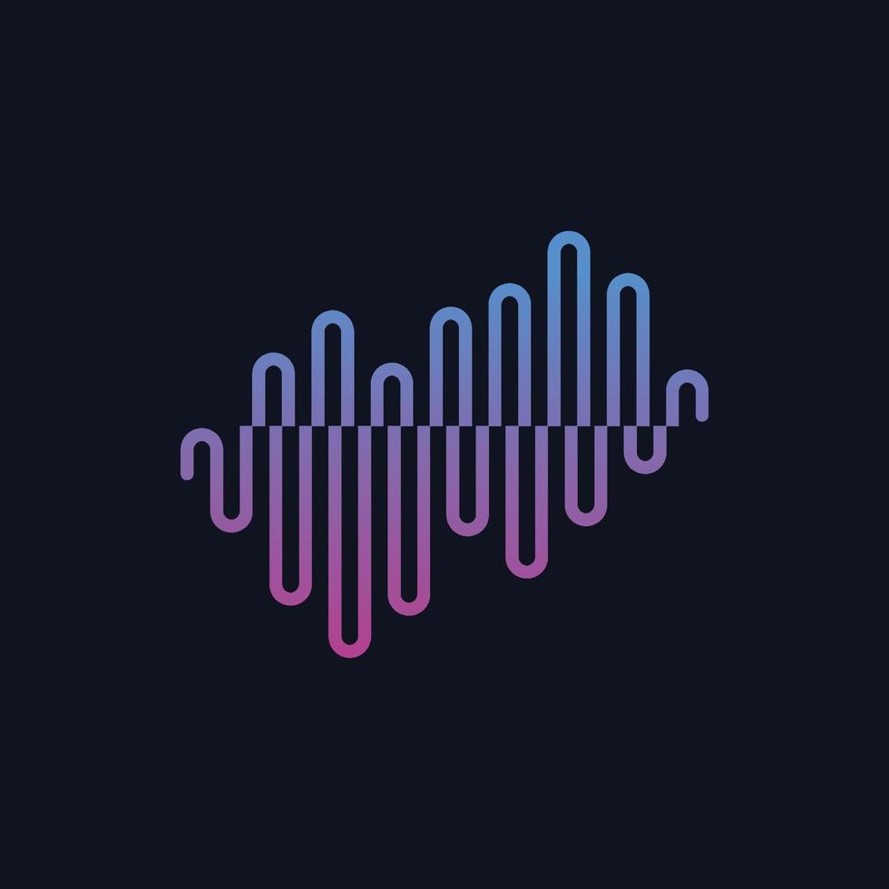 pulse, wave, muziek, vector logo