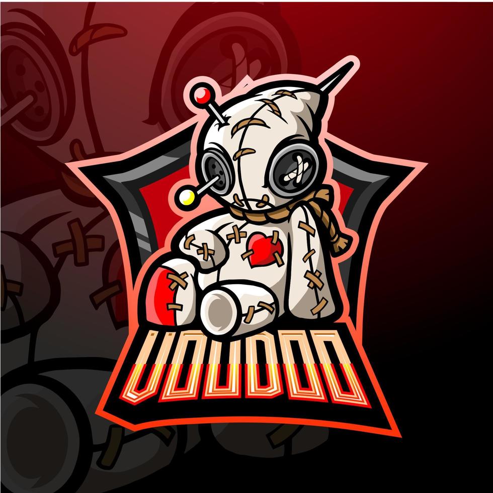 voodoo esport logo mascotte ontwerp vector