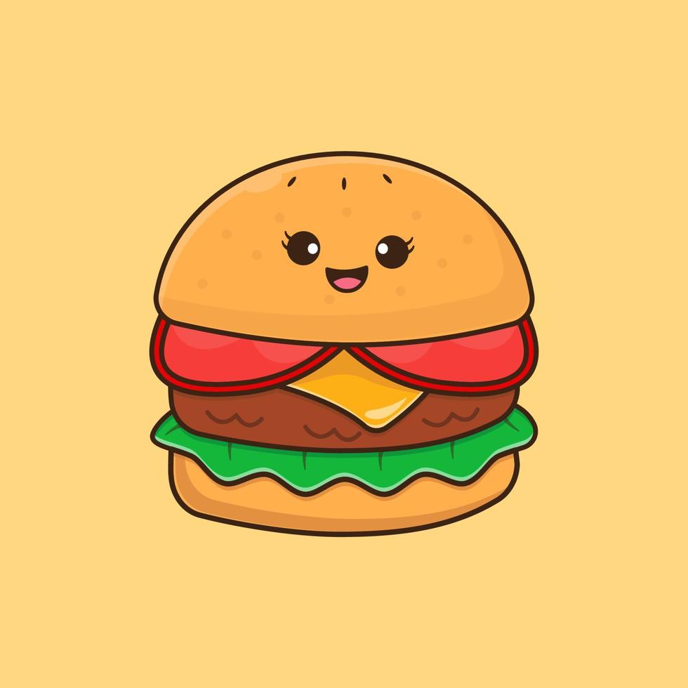 schattige hamburger illustratie vector