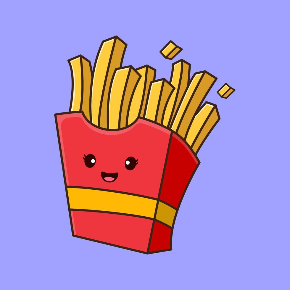 schattige vrolijke frietjes illustratie vector