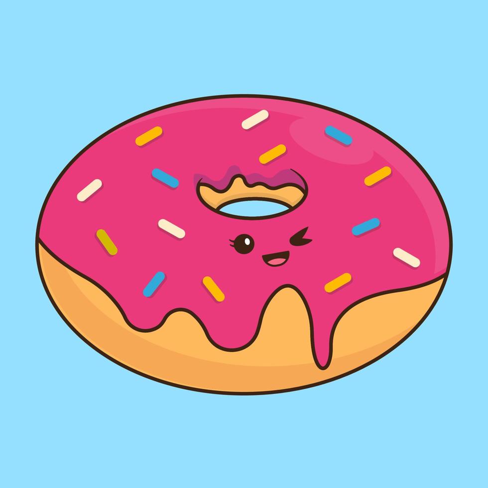 schattige donut illustratie vector