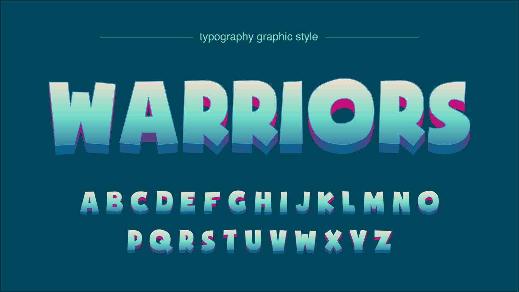 Blauwe cartoon artistieke lettertype vector