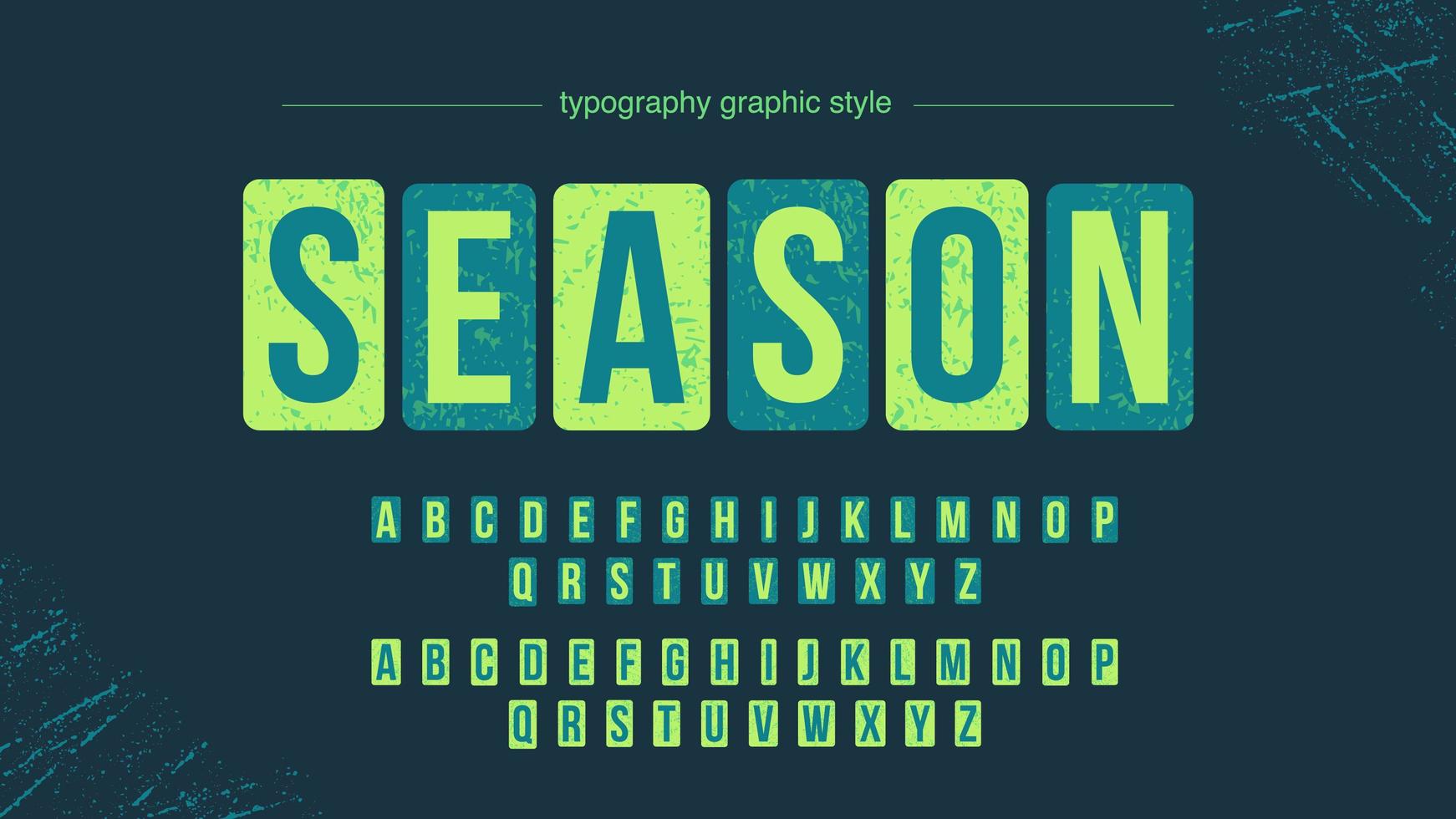 Grunge afgeronde vierkante typografie vector