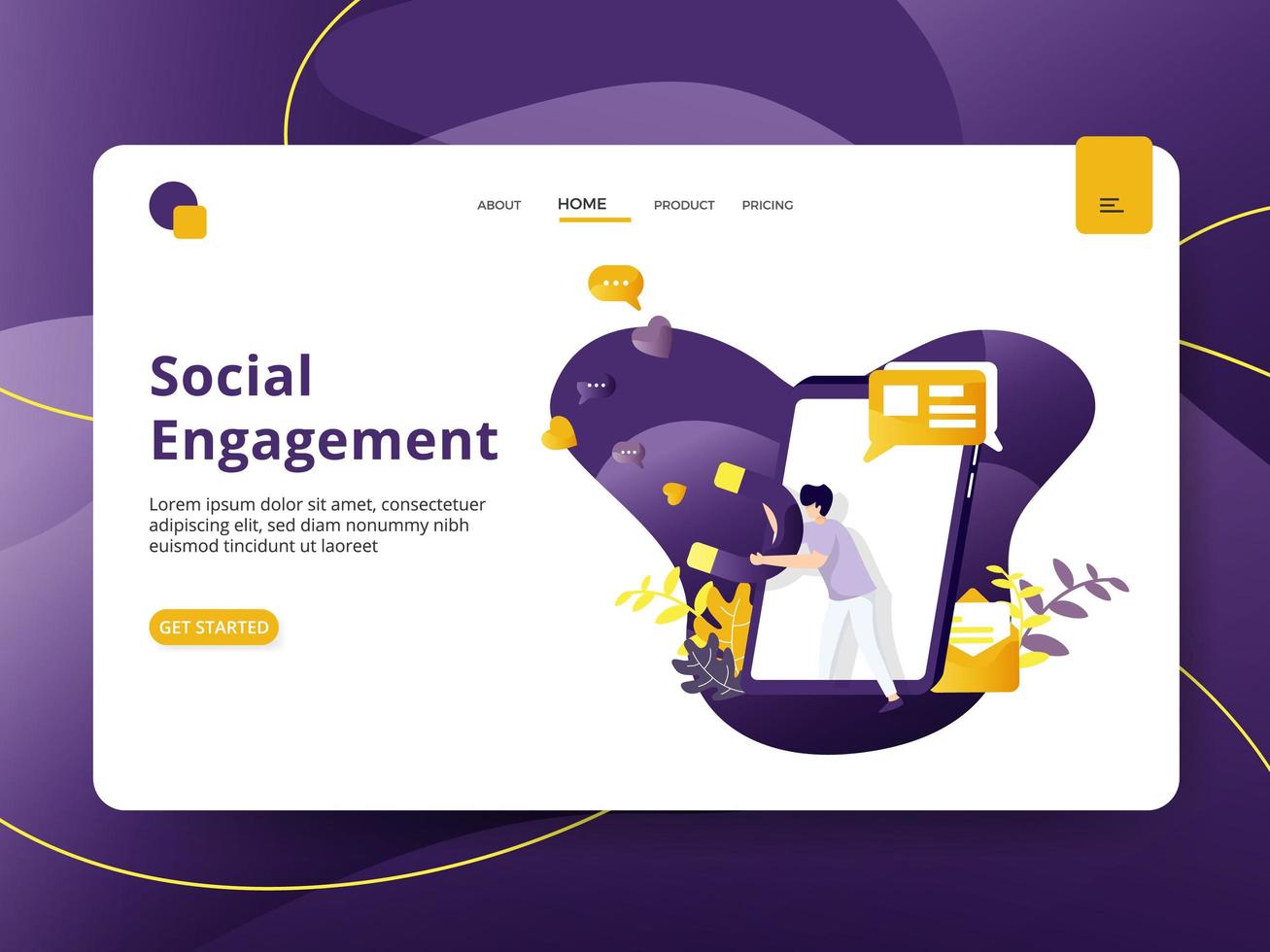 Bestemmingspagina Social Engagement vector