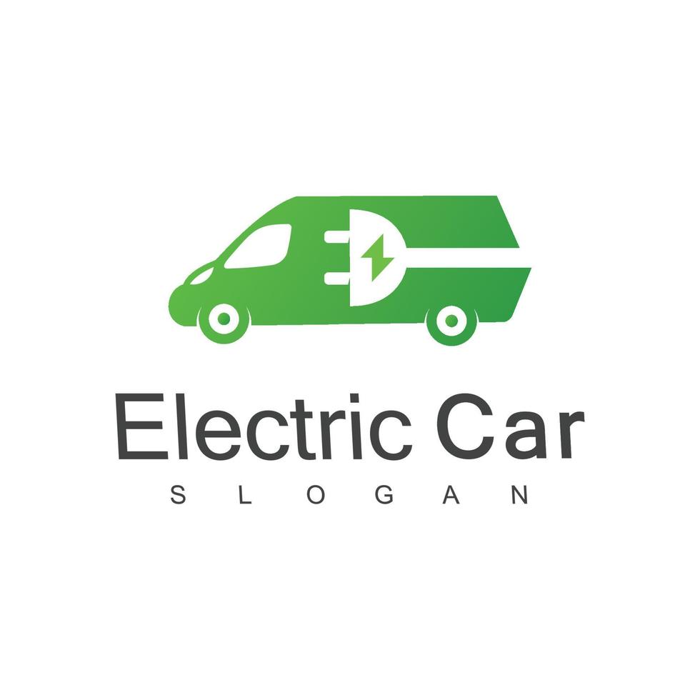 elektrisch auto-logo met stekkerpictogram en boutsymbool vector