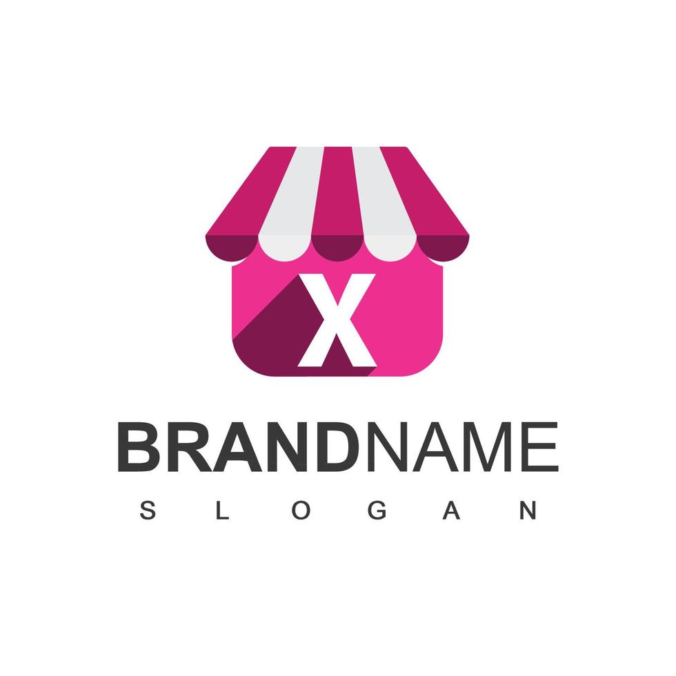 online winkel logo ontwerpsjabloon met x initial vector