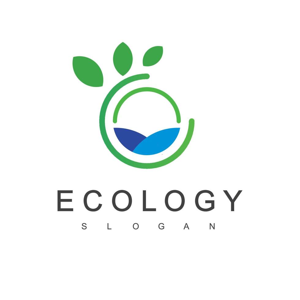 water blad ecologie logo ontwerpsjabloon vector