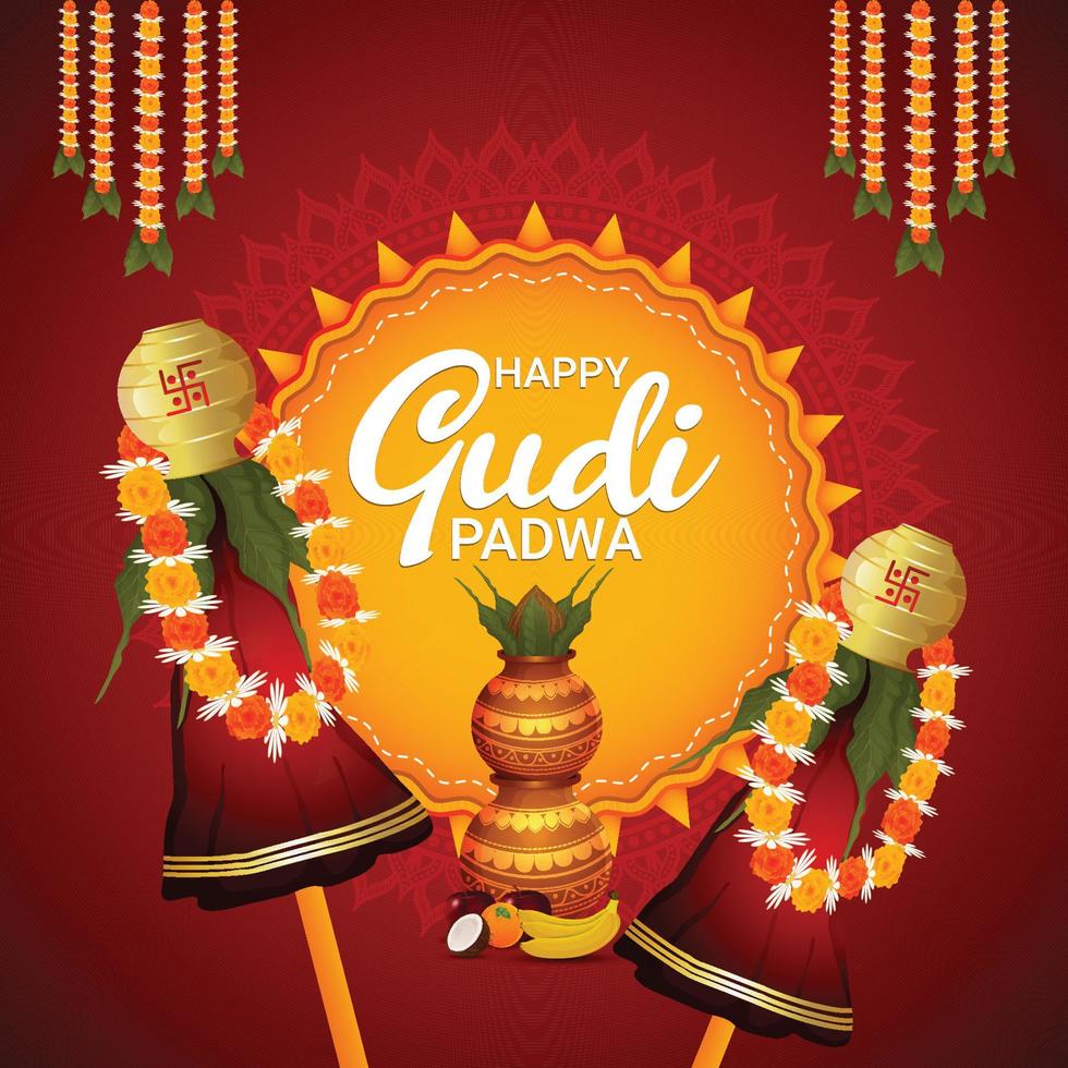 gudi padwa festival ontwerpconcept vector