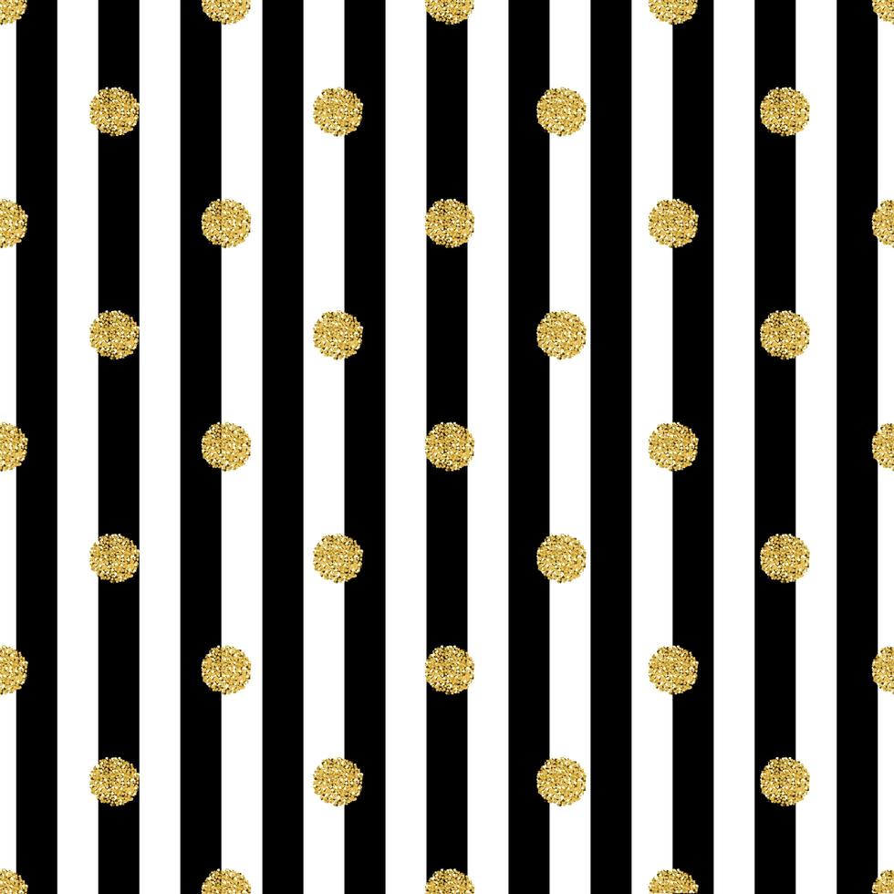 naadloze gouden stip glitter patroon met streep achtergrond vector