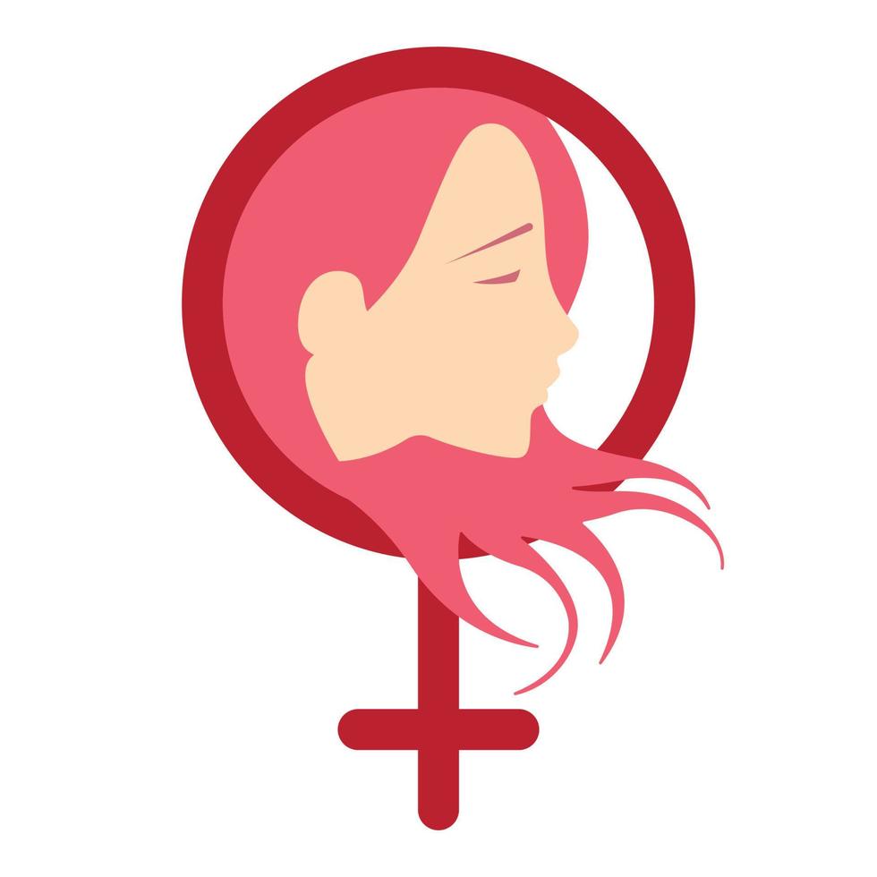 roze kleur vrouw profiel portret vector