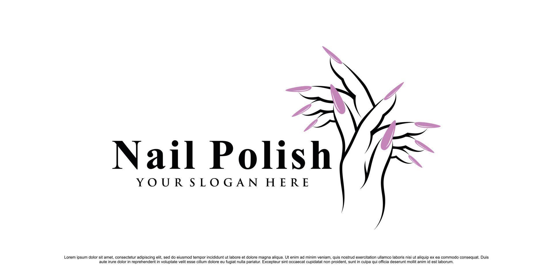 nagellak of nagelstudio-logo-ontwerp voor schoonheidssalon met uniek modern concept premium vector