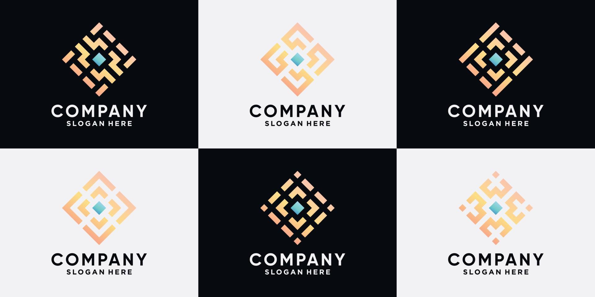 set van creatief logo-ontwerp voor zakelijk bedrijf met creatief modern concept vector