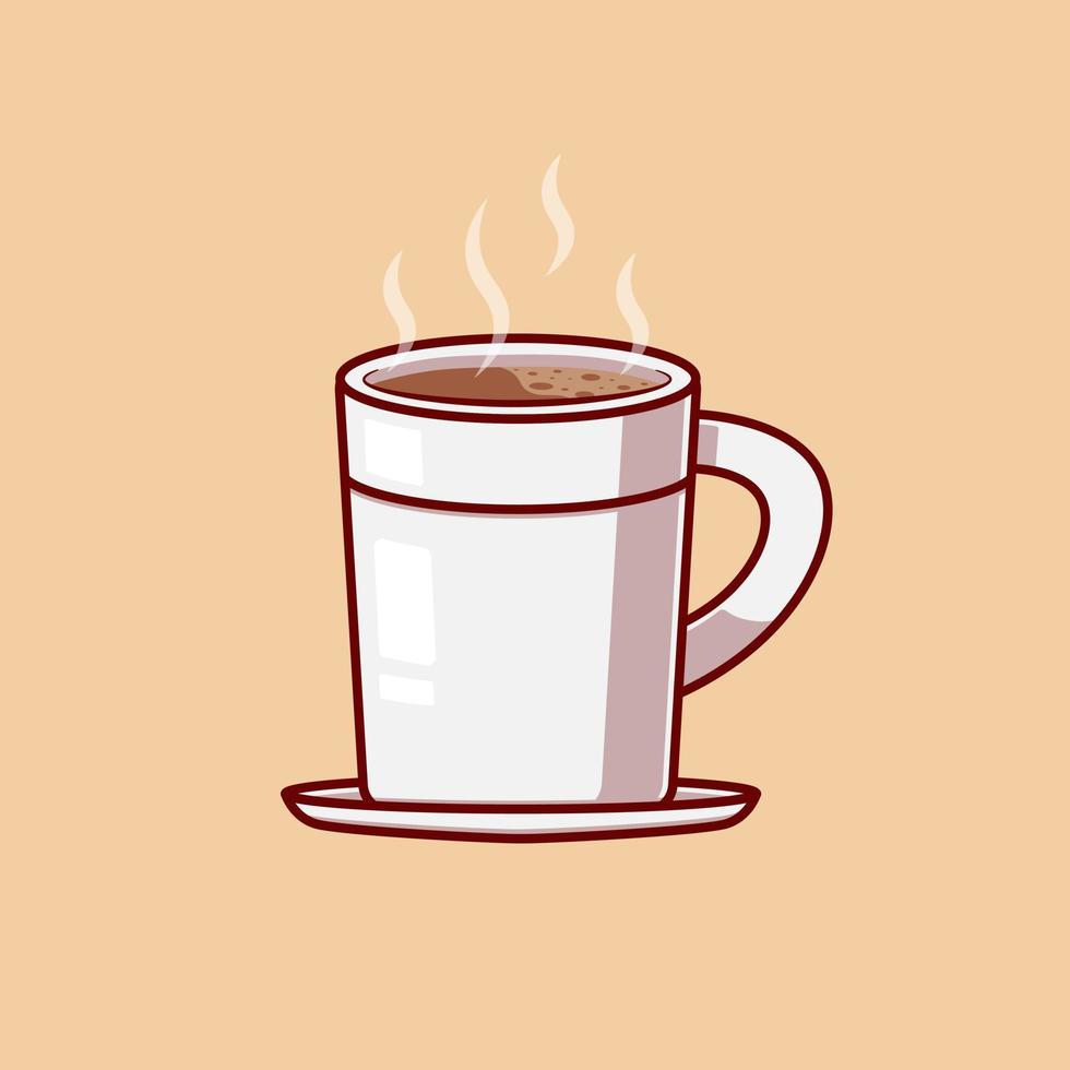 een kop warme koffie cartoon icoon illustratie vector