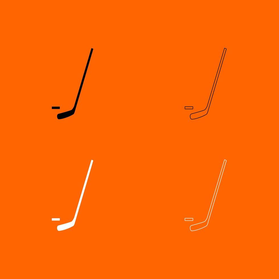 hockeysticks en puck zwart-wit ingesteld pictogram. vector