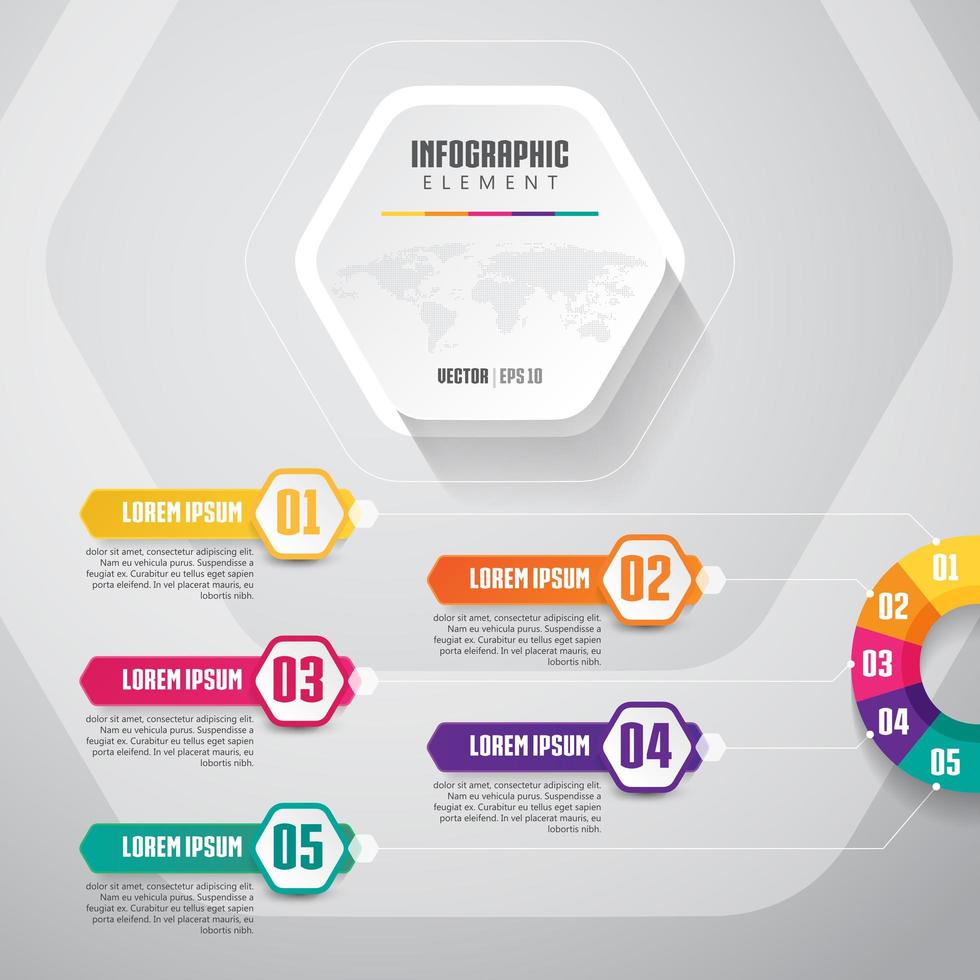 Tijdlijn infographics ontwerp met 5 opties vector