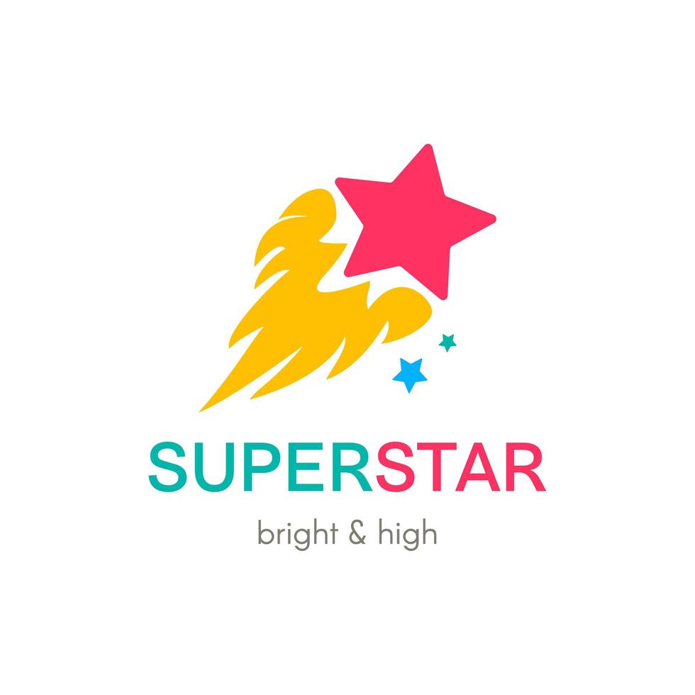 brandende ster eenvoudig vector logo concept