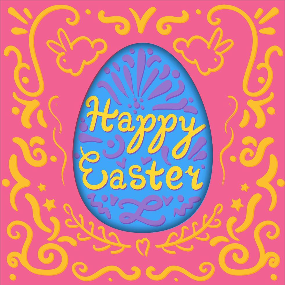 vintage happy easter belettering vector