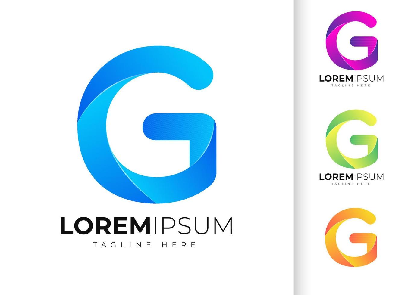 letter g logo ontwerpsjabloon. creatieve moderne trendy g-typografie en kleurrijk verloop vector