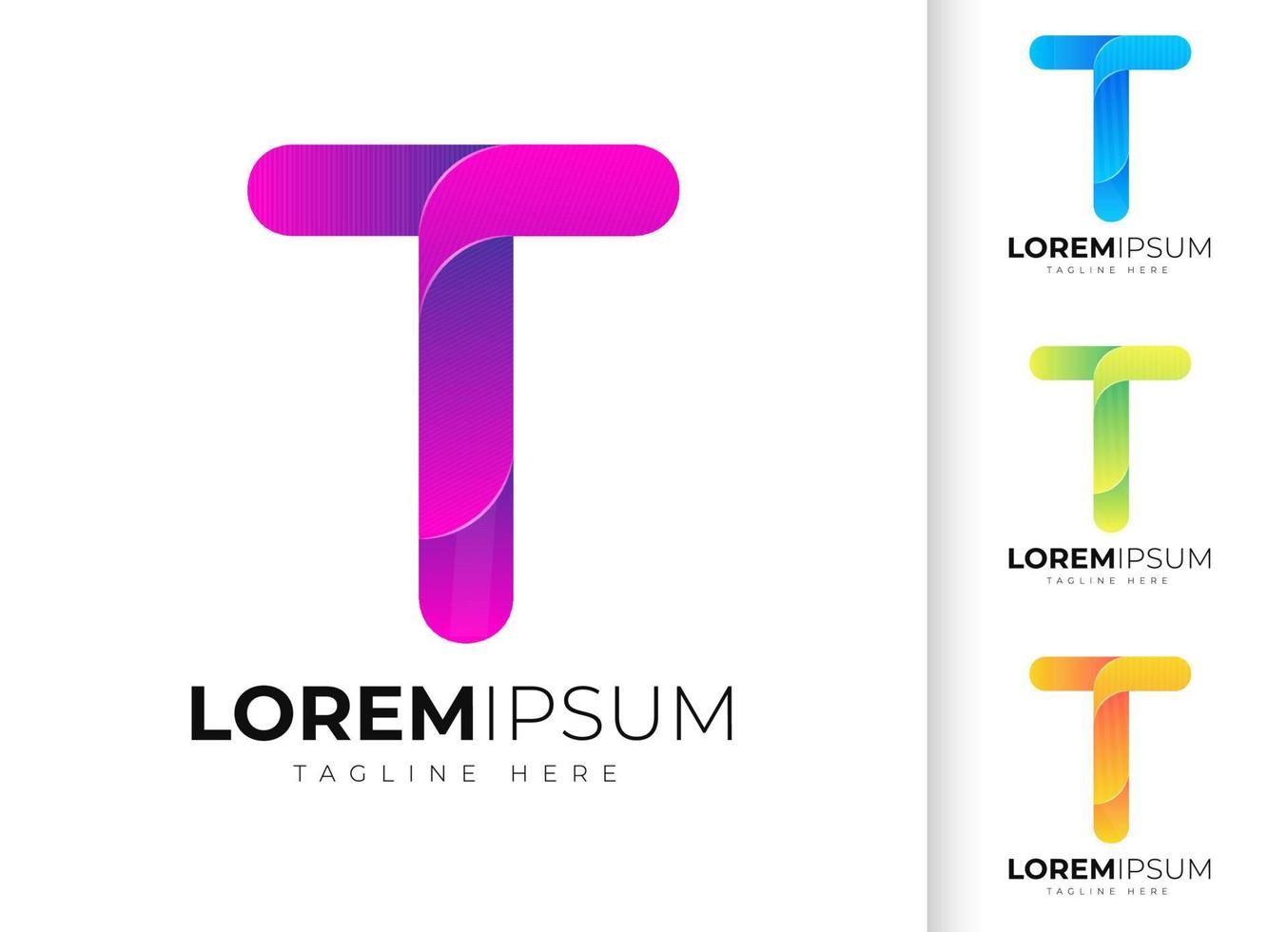 letter t logo ontwerpsjabloon creatief modern trendy t typografie en kleurrijk verloop vector