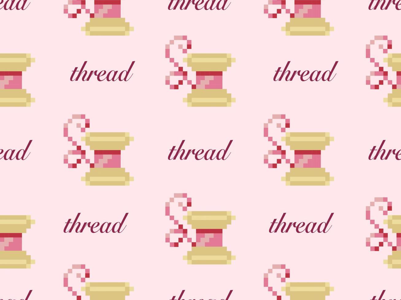 naaigaren karakter naadloos patroon op roze background.pixel stijl vector