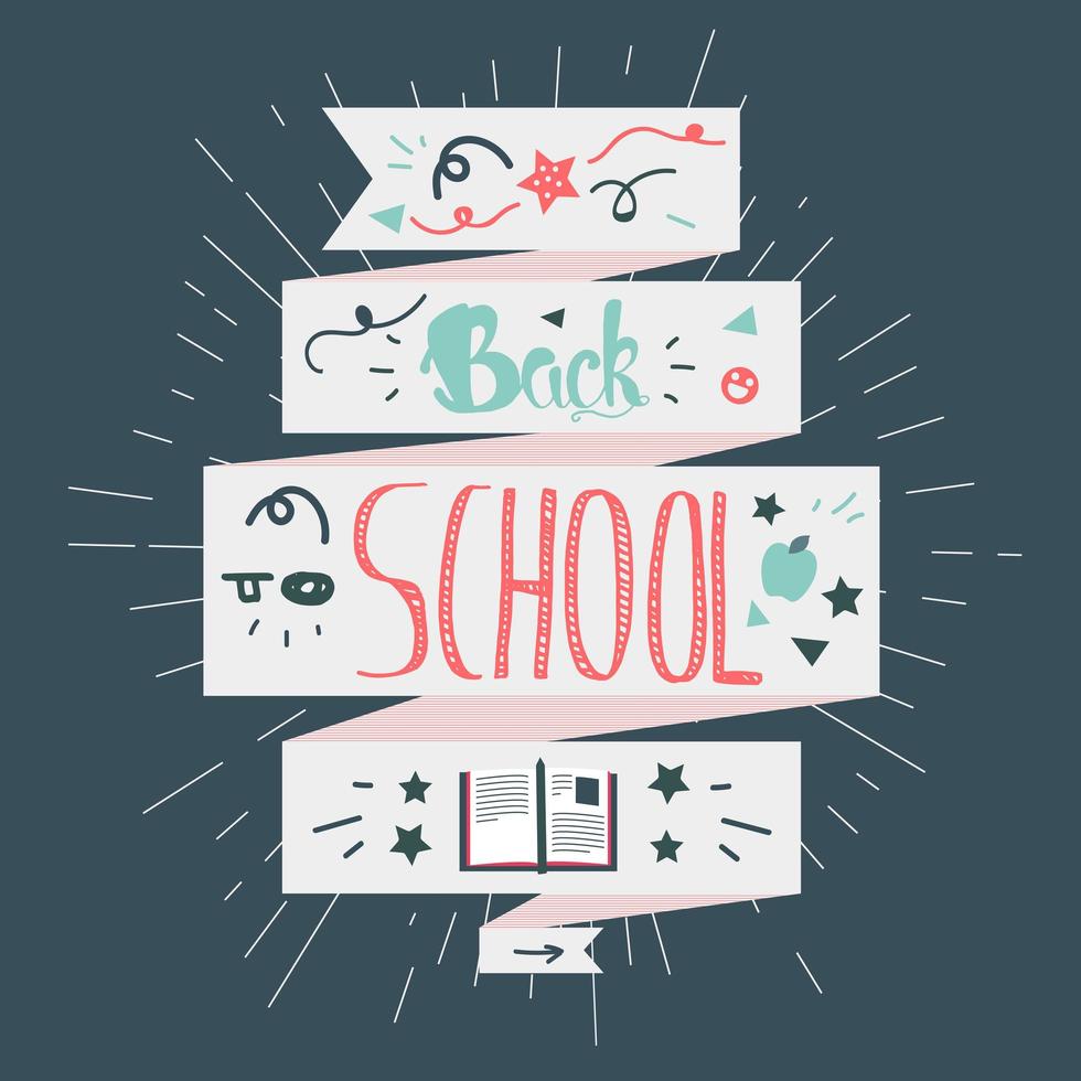 terug naar school belettering vector