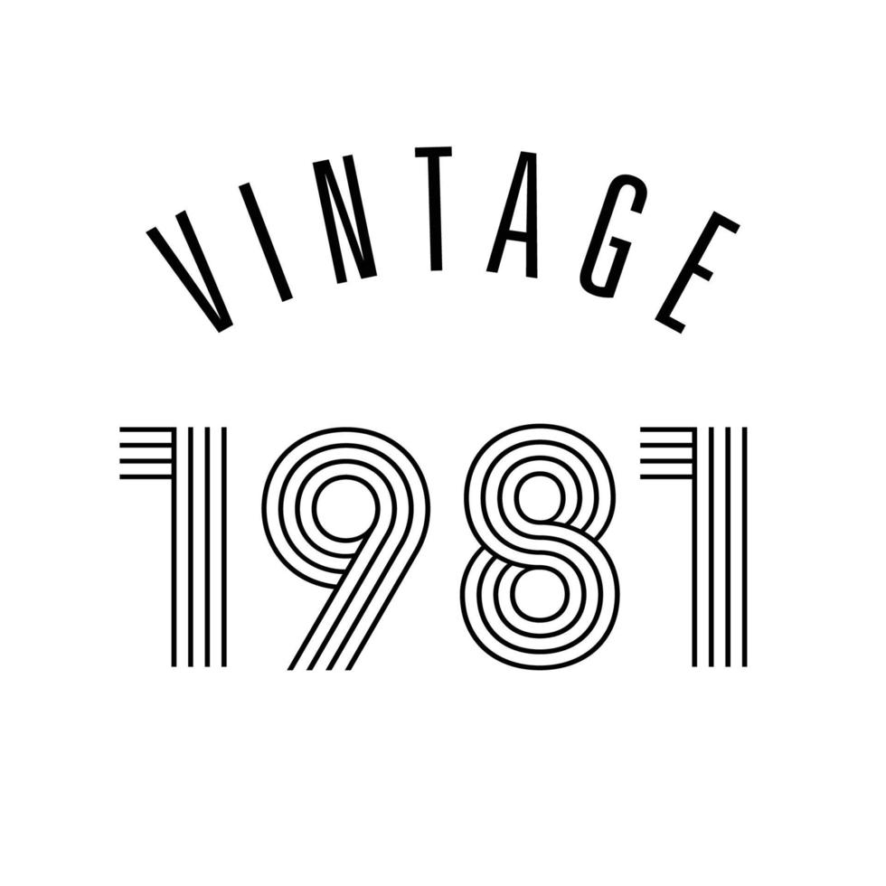 1981 vintage retro t-shirt ontwerp vector