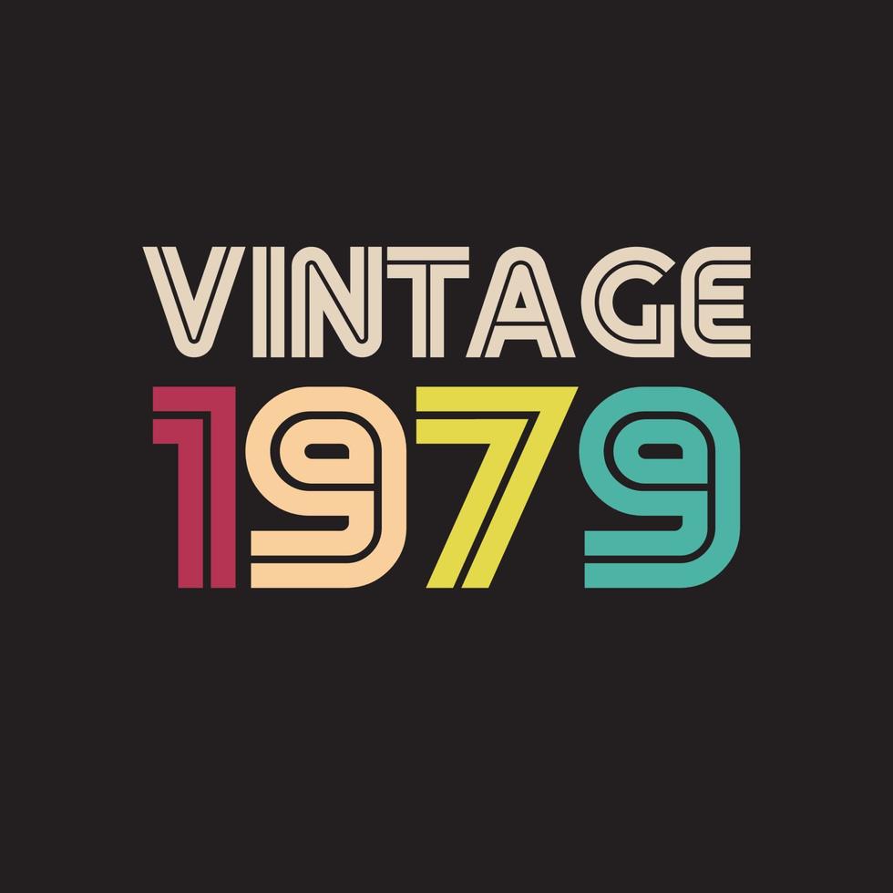 1979 vintage retro t-shirtontwerp, vector, zwarte achtergrond vector