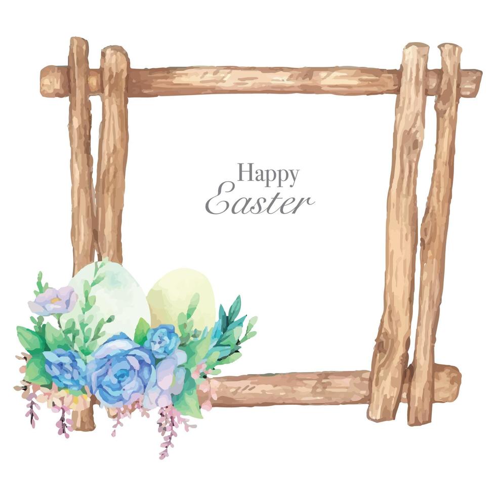 aquarel krans frame met lente Pasen decoratie. vectorillustratie. vector