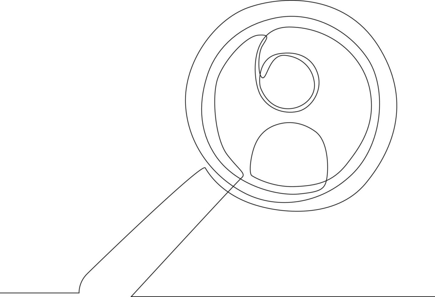 eenvoudige doorlopende lijn van zoekfunctie-logo. vectorillustratie. vector