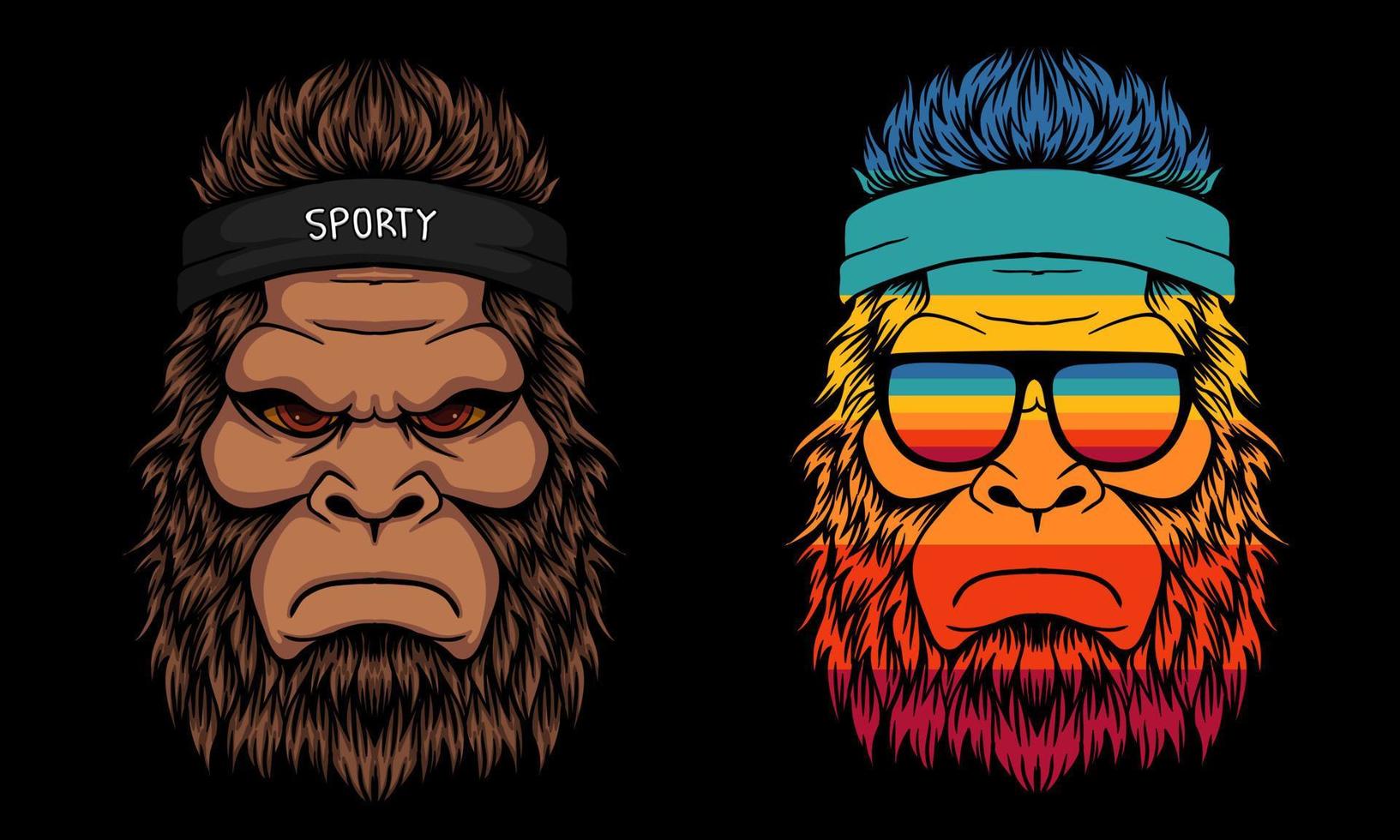 bigfoot cool met een hoofdband vectorillustratie vector