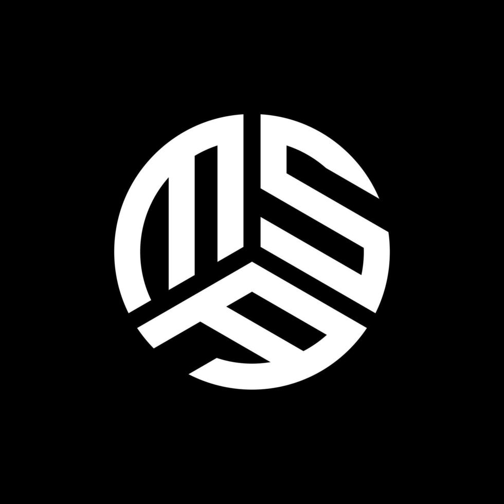 msa brief logo ontwerp op zwarte achtergrond. msa creatieve initialen brief logo concept. msa brief ontwerp. vector