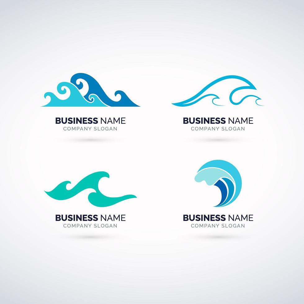 water logo set vector