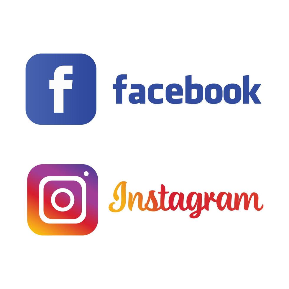 facebook instagram logo pictogram vector