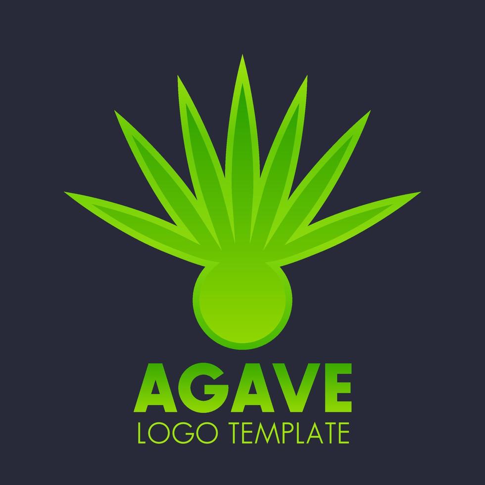 agave plant logo-element over donker vector