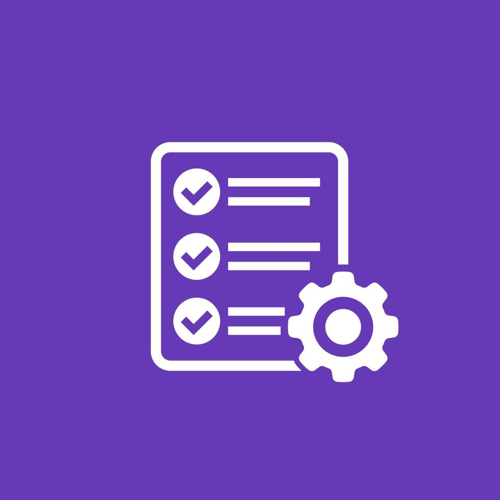 procedures en operaties icoon met checklist vector