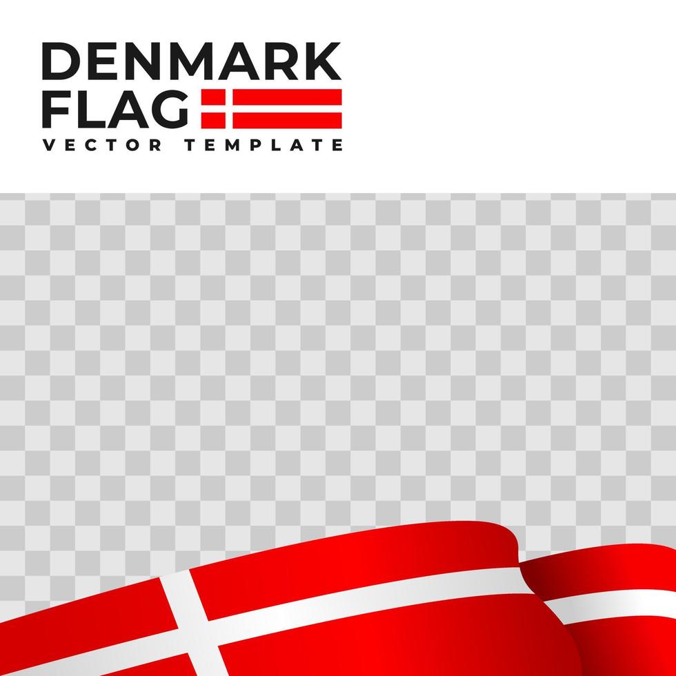 vectorillustratie van de vlag van Denemarken met transparante achtergrond. land vlag vector sjabloon.