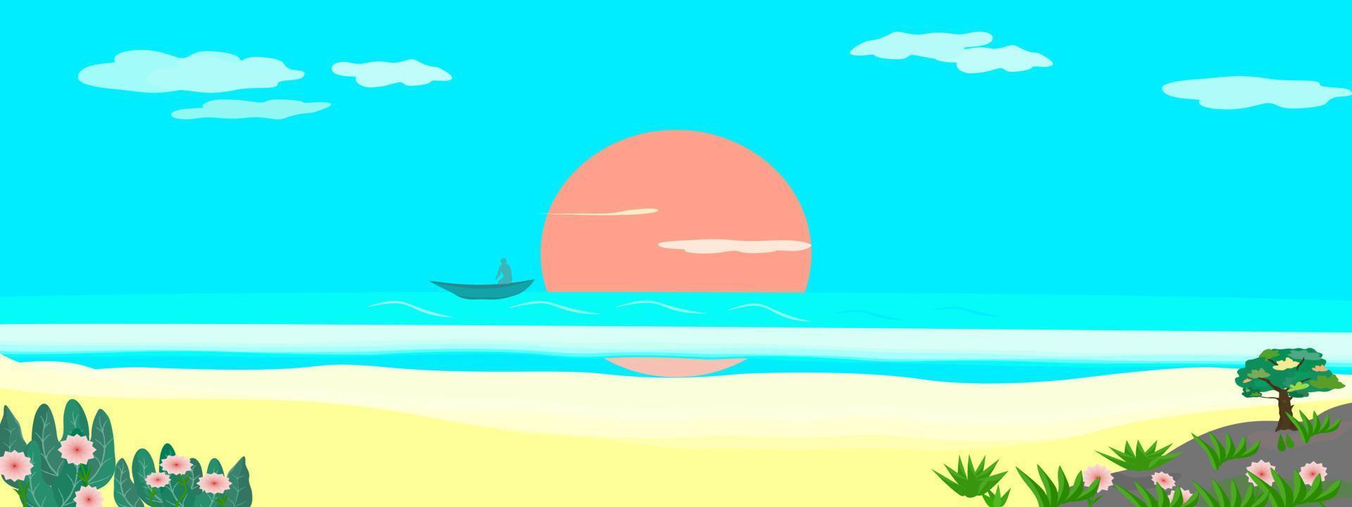 abstracte achtergrond zee strand horizontaal behang vectorillustratie vector