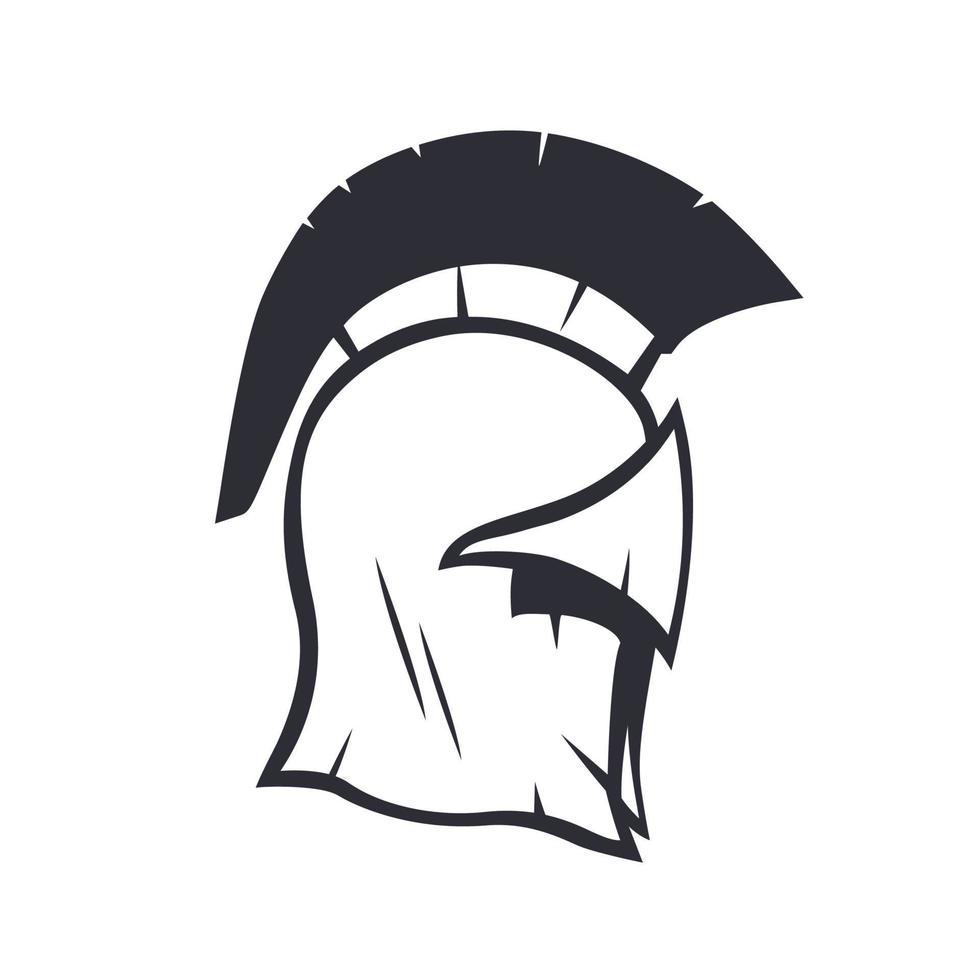 Spartaanse helm logo vectorelement geïsoleerd op wit vector