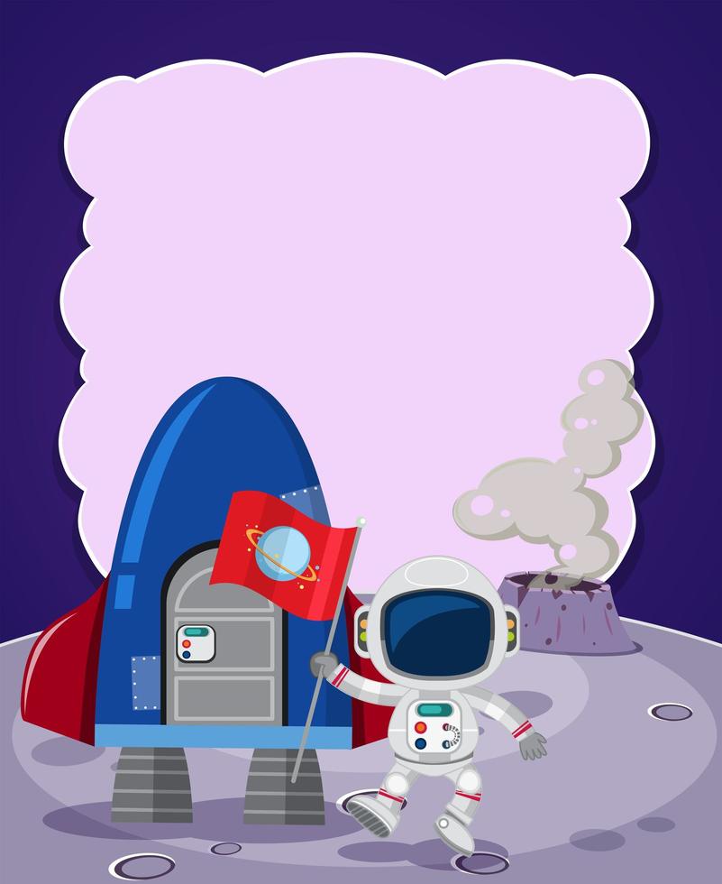 Lege banner met astronaut en raketschip vector