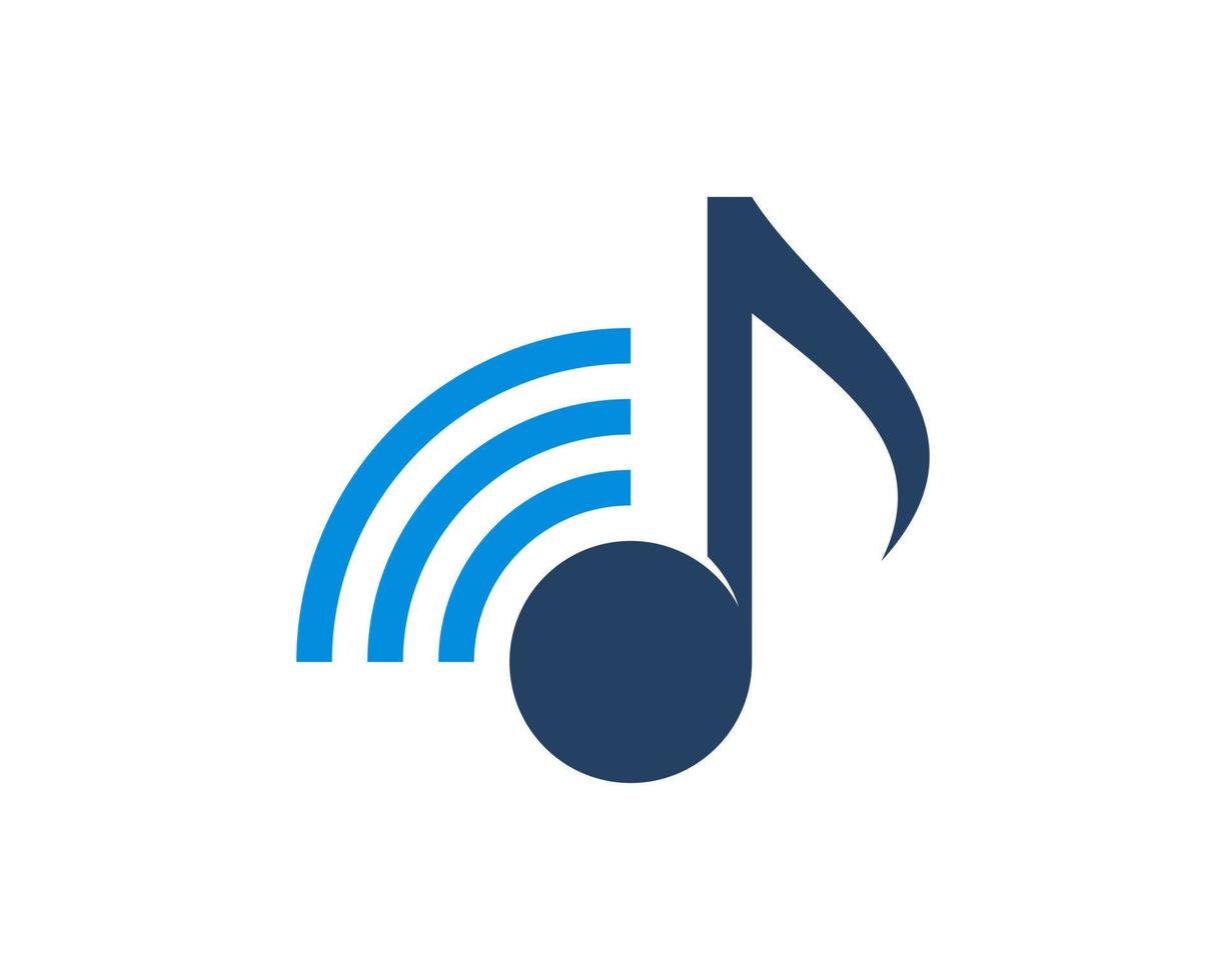 muzieknoot met wifi-symbool vector