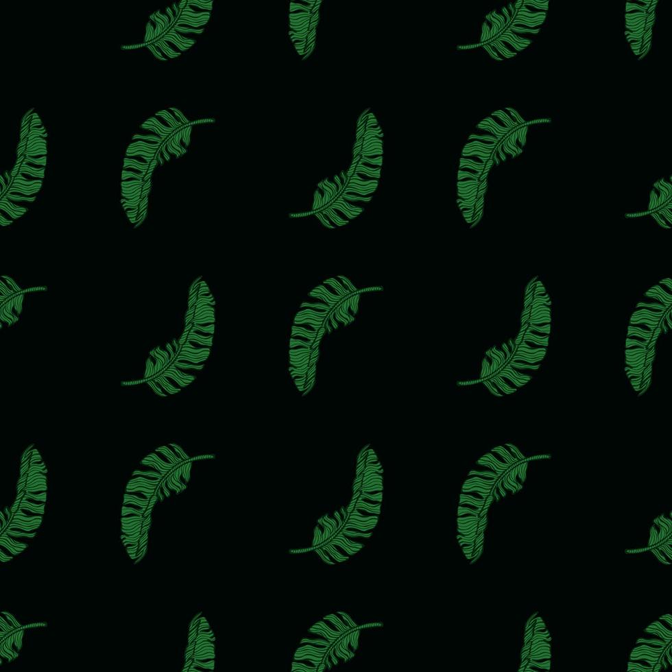 naadloze patroon met bananenbladeren. tropische tak in graveerstijl. vector