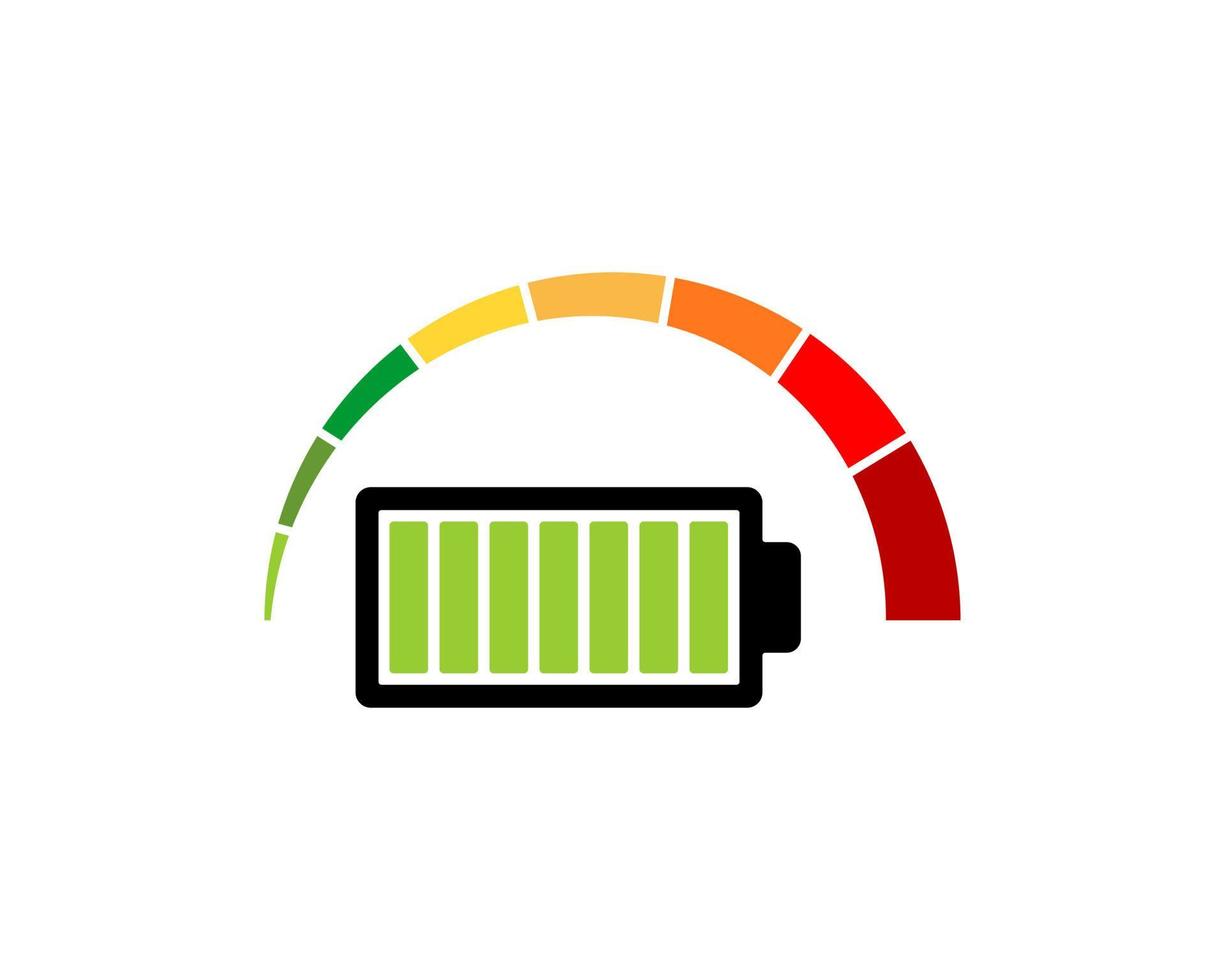 snelheidsmeter met elektrische batterij erin vector