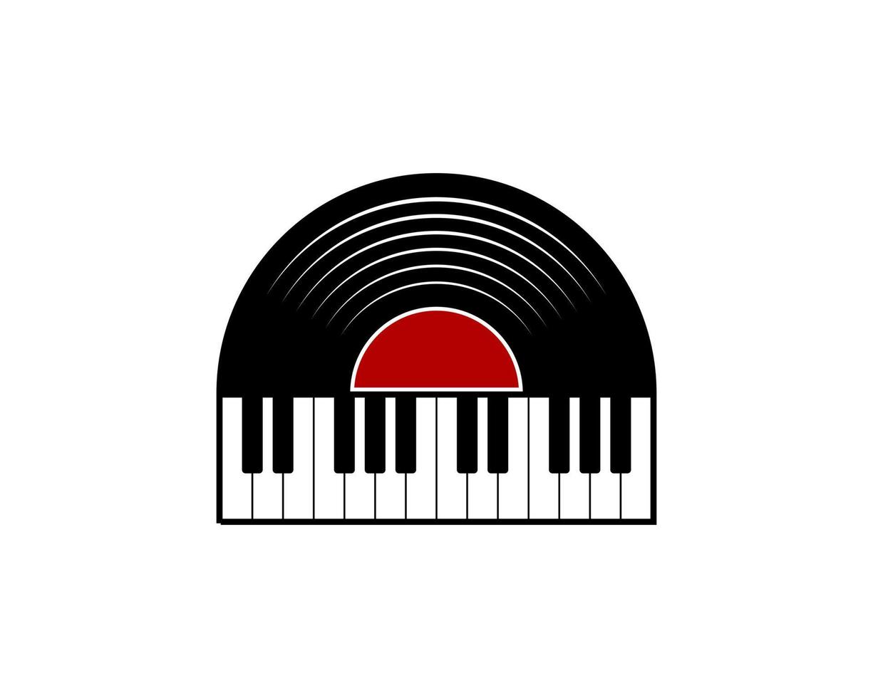 muziek piano met zwart vinyl op de top vector